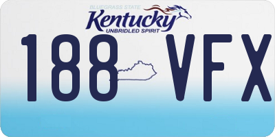 KY license plate 188VFX