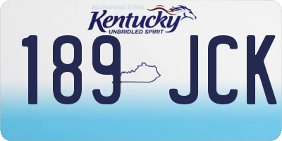 KY license plate 189JCK