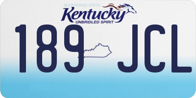 KY license plate 189JCL