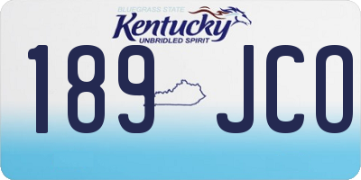 KY license plate 189JCO