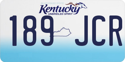 KY license plate 189JCR