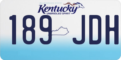 KY license plate 189JDH