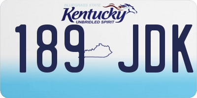 KY license plate 189JDK