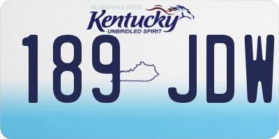 KY license plate 189JDW