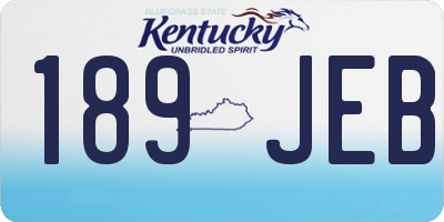 KY license plate 189JEB