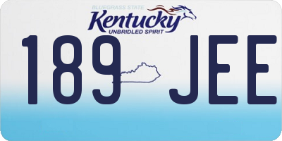 KY license plate 189JEE