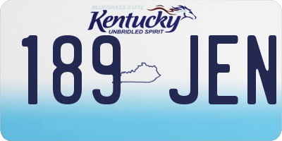KY license plate 189JEN