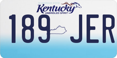 KY license plate 189JER