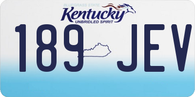KY license plate 189JEV