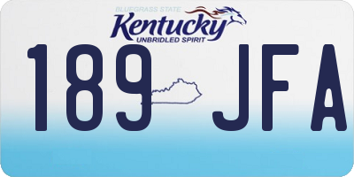 KY license plate 189JFA