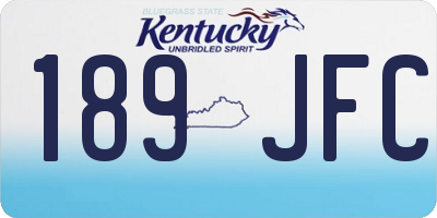 KY license plate 189JFC