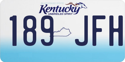 KY license plate 189JFH