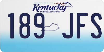 KY license plate 189JFS