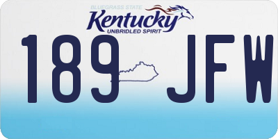 KY license plate 189JFW