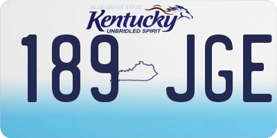 KY license plate 189JGE