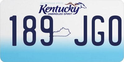 KY license plate 189JGO