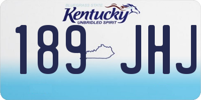 KY license plate 189JHJ
