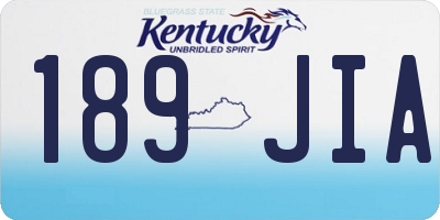 KY license plate 189JIA