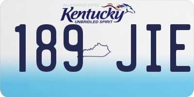 KY license plate 189JIE