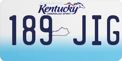 KY license plate 189JIG