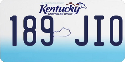 KY license plate 189JIO