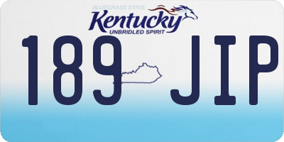 KY license plate 189JIP