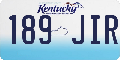KY license plate 189JIR