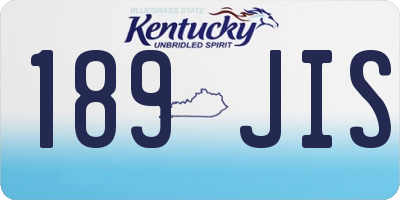 KY license plate 189JIS