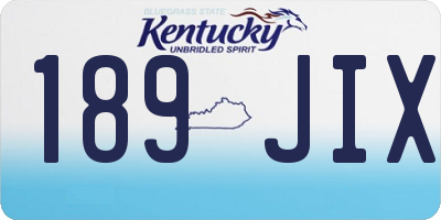 KY license plate 189JIX