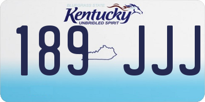 KY license plate 189JJJ