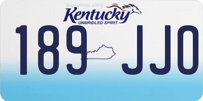 KY license plate 189JJO