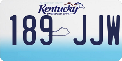 KY license plate 189JJW