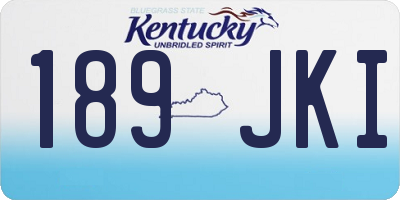KY license plate 189JKI