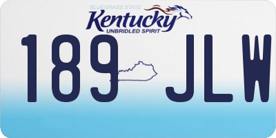 KY license plate 189JLW