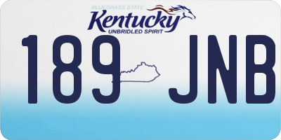 KY license plate 189JNB