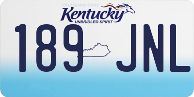 KY license plate 189JNL