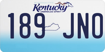 KY license plate 189JNO