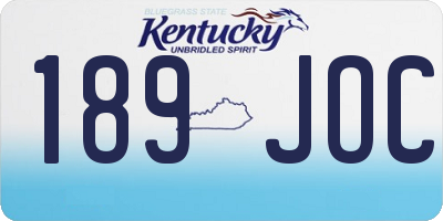 KY license plate 189JOC