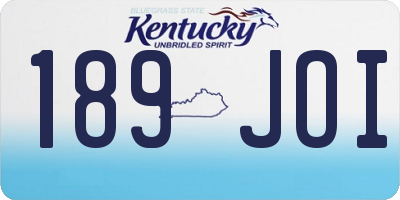 KY license plate 189JOI