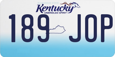 KY license plate 189JOP