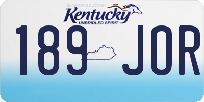 KY license plate 189JOR