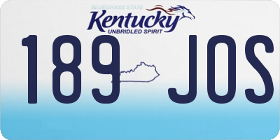 KY license plate 189JOS