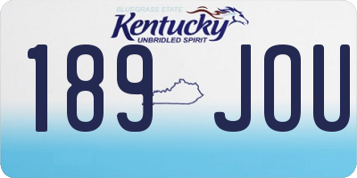 KY license plate 189JOU