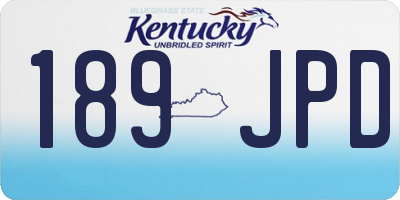 KY license plate 189JPD
