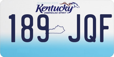 KY license plate 189JQF