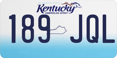 KY license plate 189JQL