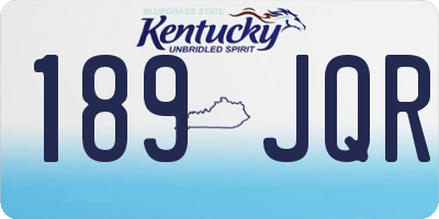 KY license plate 189JQR