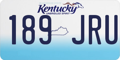 KY license plate 189JRU