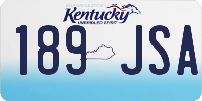 KY license plate 189JSA