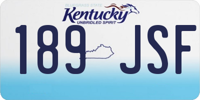 KY license plate 189JSF